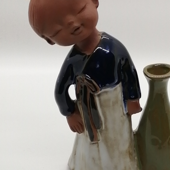 VTG Japanese Girl Figurine with Bud Vase - Picture 10 of 13